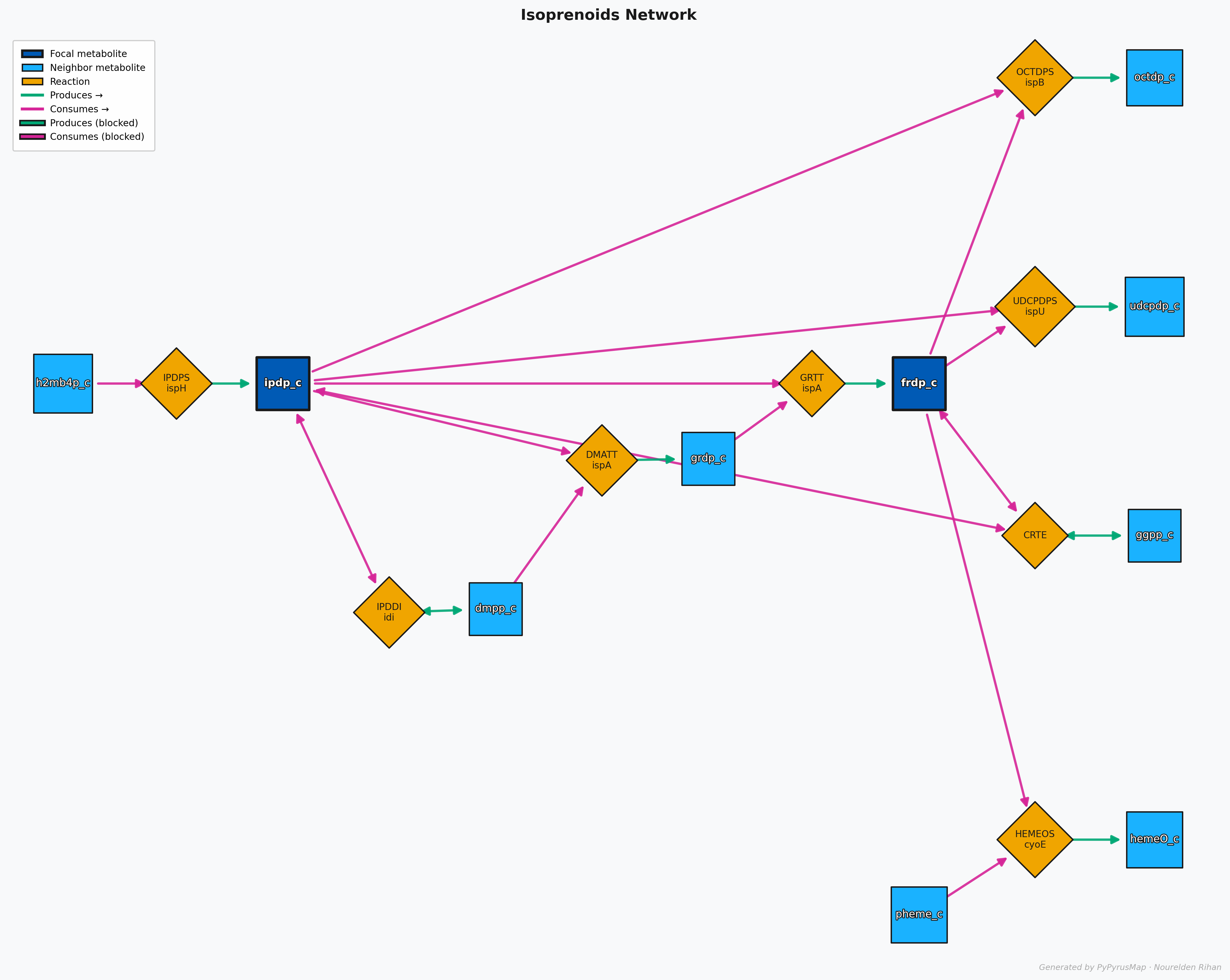 PyPyrus Map Isoprenoids Network Graph